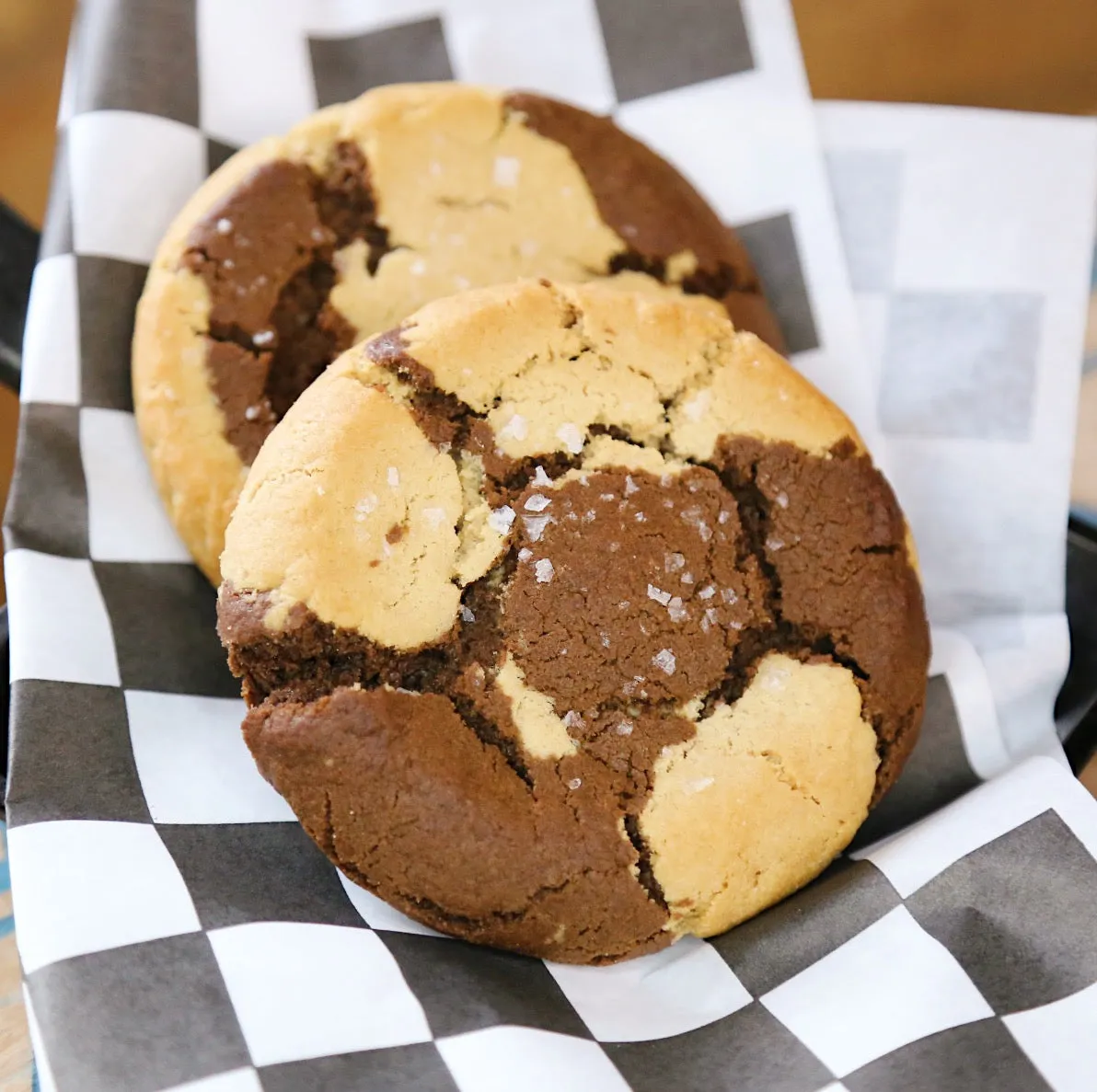 6 Quarter Pound Vegan Chocolate Peanut Butter Marble Cookies