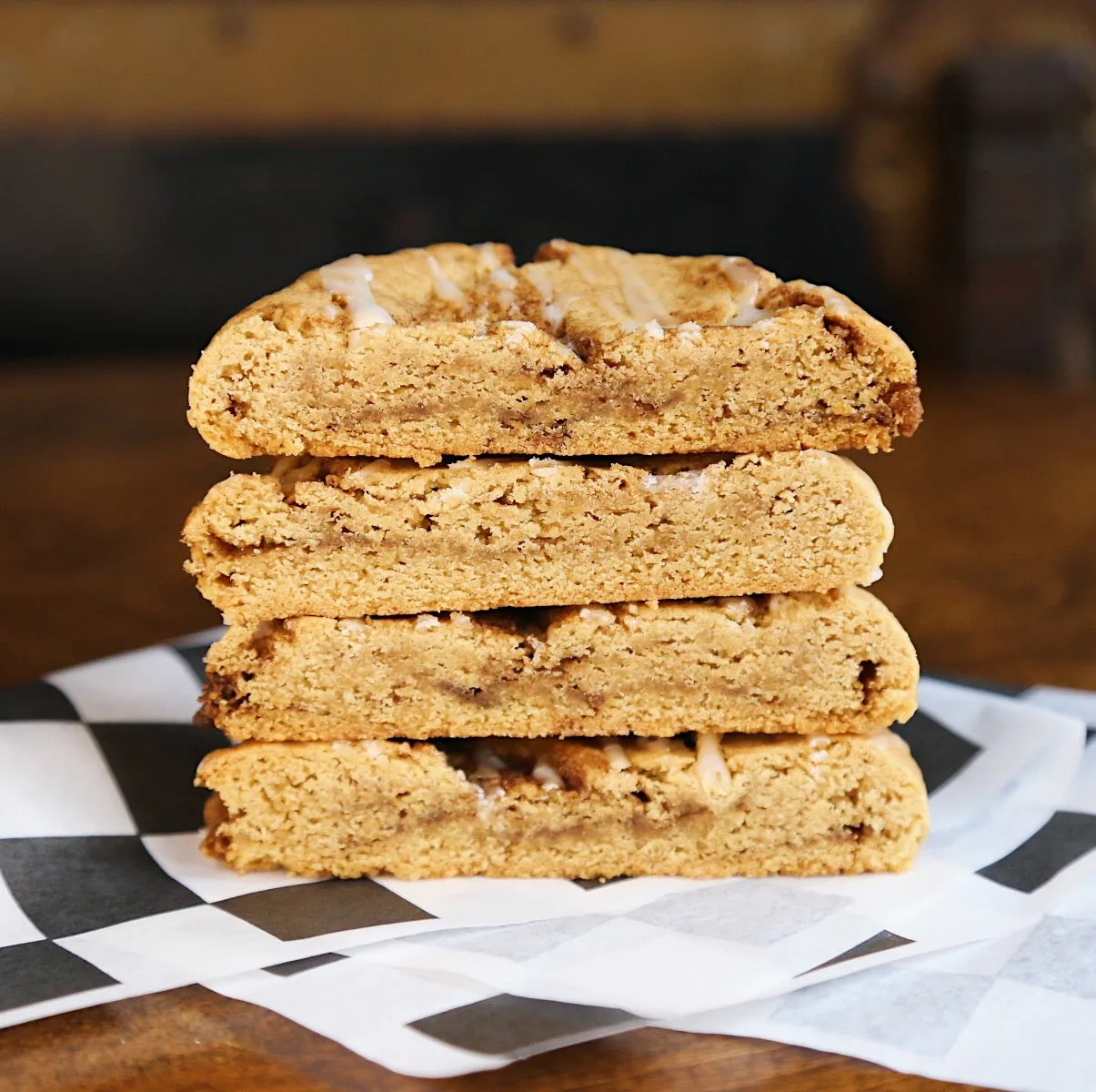 6 Quarter Pound Vegan Cinnamon Roll Cookies