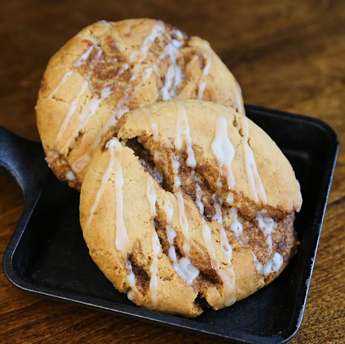 6 Quarter Pound Vegan Cinnamon Roll Cookies