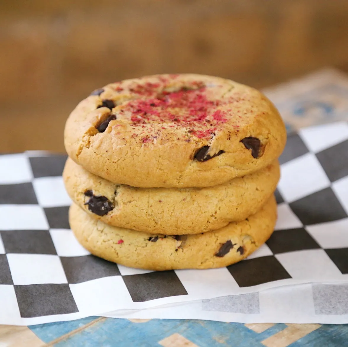 6 Quarter Pound Vegan Dark Chocolate Raspberry Cookies