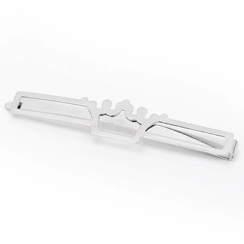 66*14mm Imitation Rhodium Geometry Word Folder, Crown Hair Clips Base,Blank hairpin,Bobby Pin Base,Metal,20pcs/lot