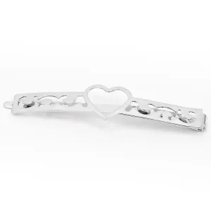 66*15mm Imitation Rhodium Geometry Word Folder, Hair Clips Base,Blank  Love-type hairpin,Bobby Pin Base,Metal,20pcs/lot