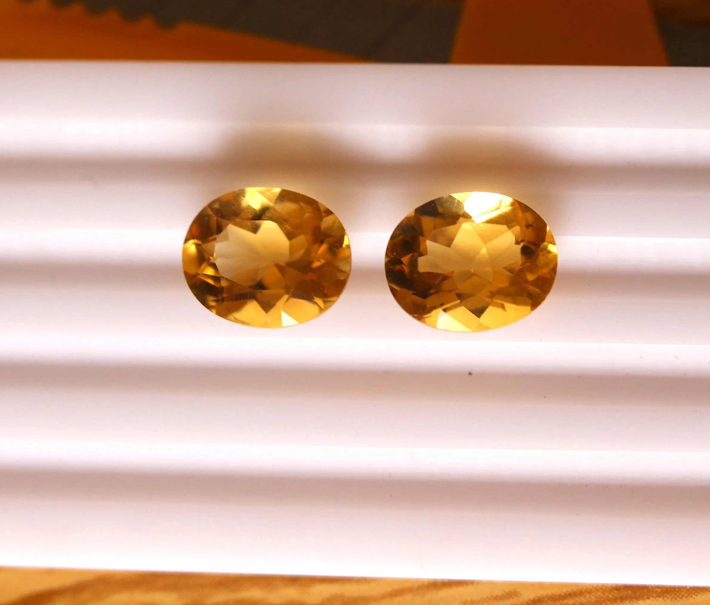 6.70 carat Oval Yellow Citrine Stones Pairs | Calibrated Stones