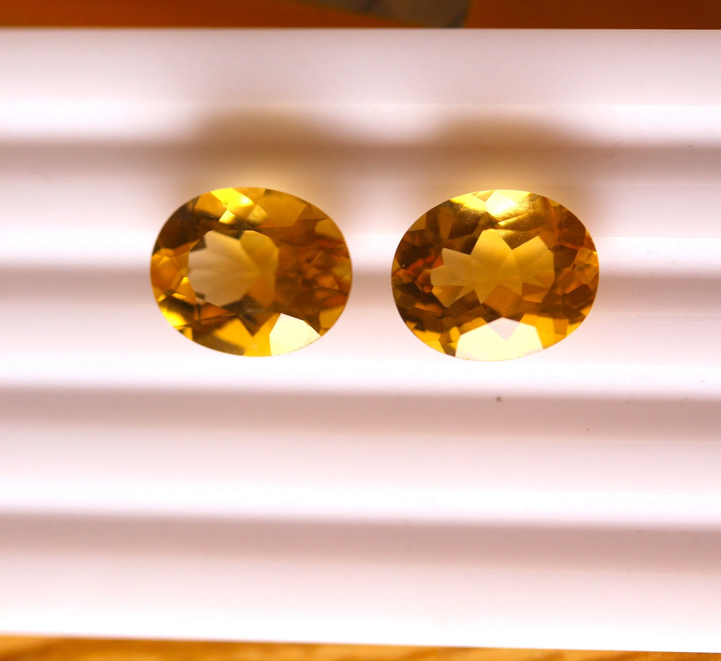 6.70 carat Oval Yellow Citrine Stones Pairs | Calibrated Stones