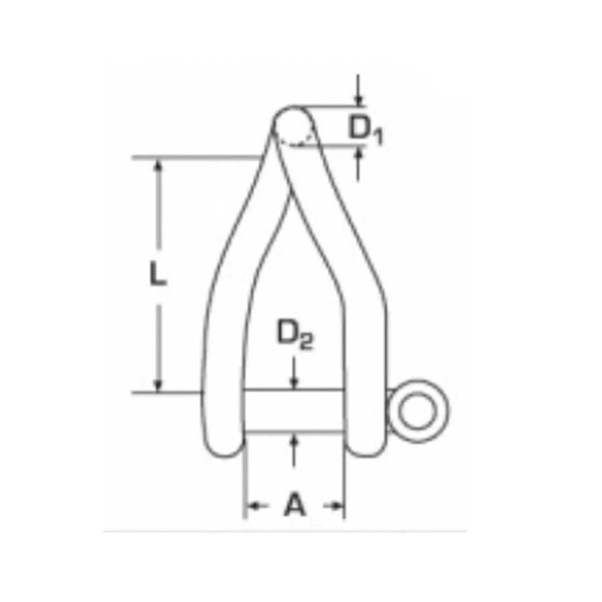 6mm Stainless Steel Twisted D Shackle