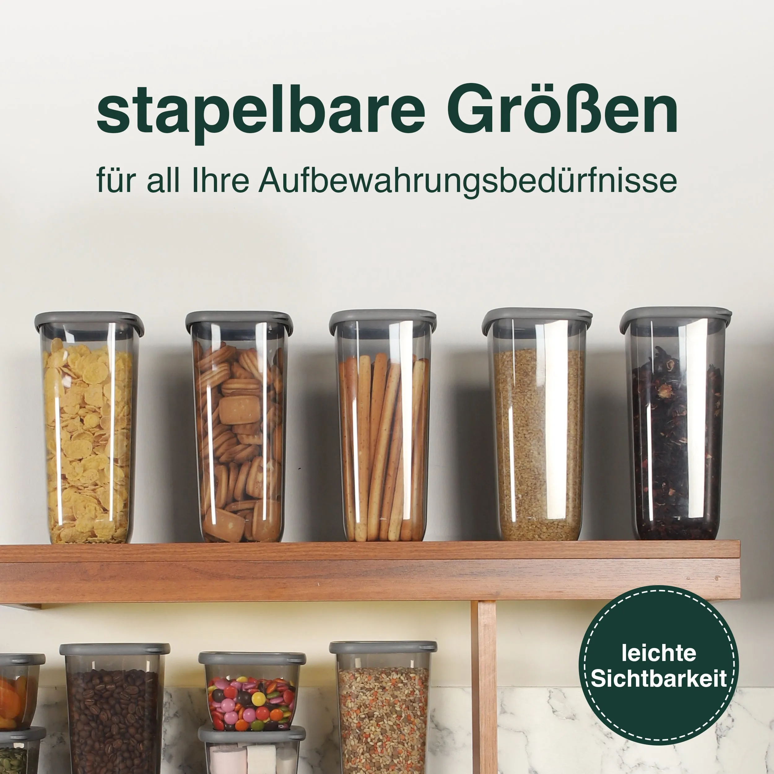6x1750 ml - Vorratsdosen mit Deckel