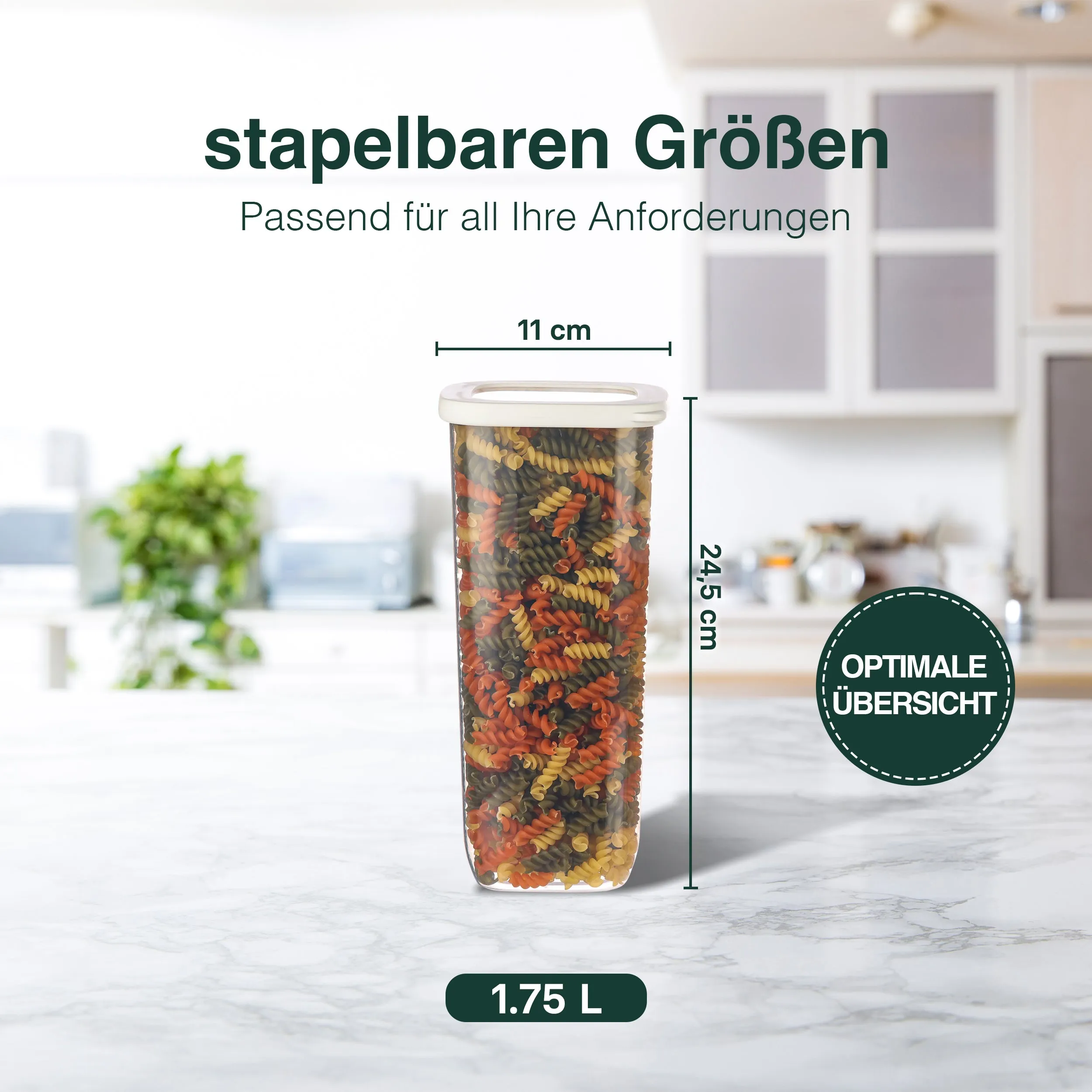 6x1750 ml - Vorratsdosen mit Deckel
