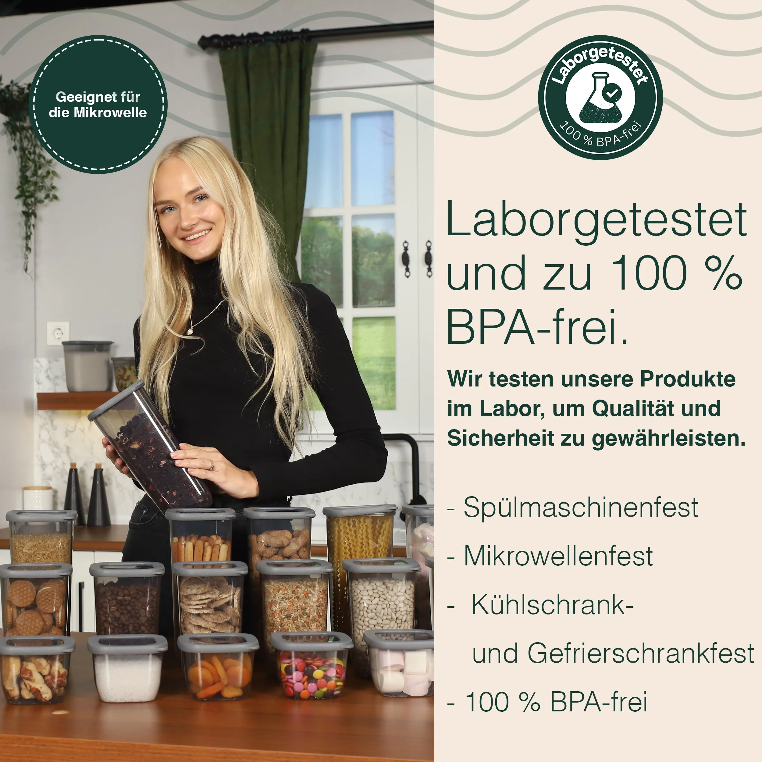 6x1750 ml - Vorratsdosen mit Deckel