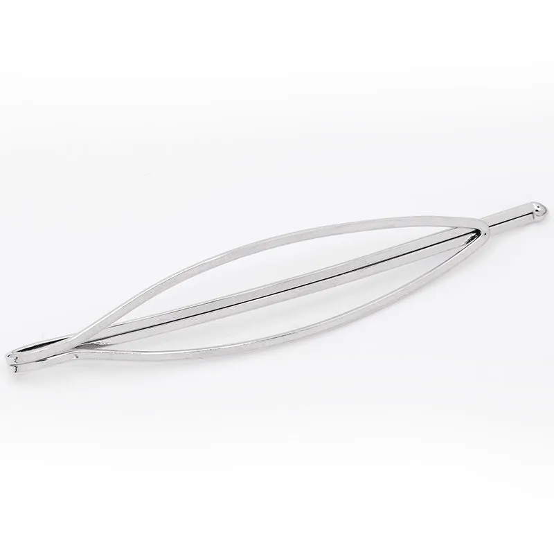 70 * 14mm Geometric word folder hairpin lace base,Snap Hair Clips in Imitation Rhodium,Metal,20pcs/lot