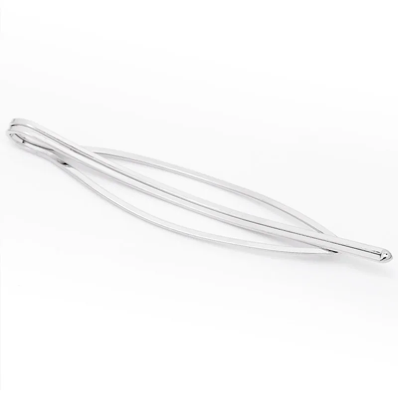 70 * 14mm Geometric word folder hairpin lace base,Snap Hair Clips in Imitation Rhodium,Metal,20pcs/lot