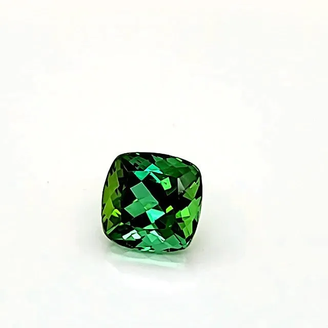 7.4ct Green Tourmaline Electric Color Cushion Cut