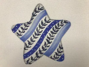 88401-CHR Blue/White Star, diagonal ribbons