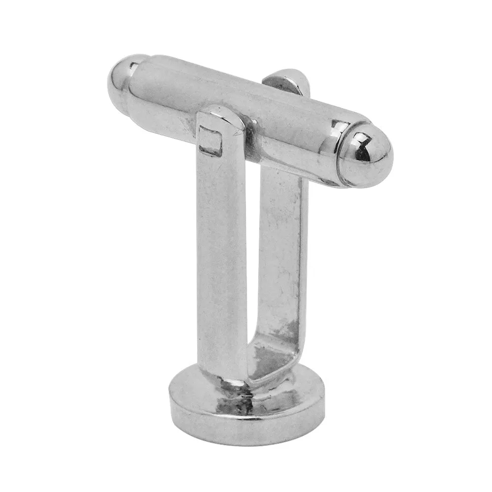 8mm Round Bezel Cufflink Blank Base,Gunshot Shell,Imitation Rhodium Cufflink Setting,Metal,10pcs/lot