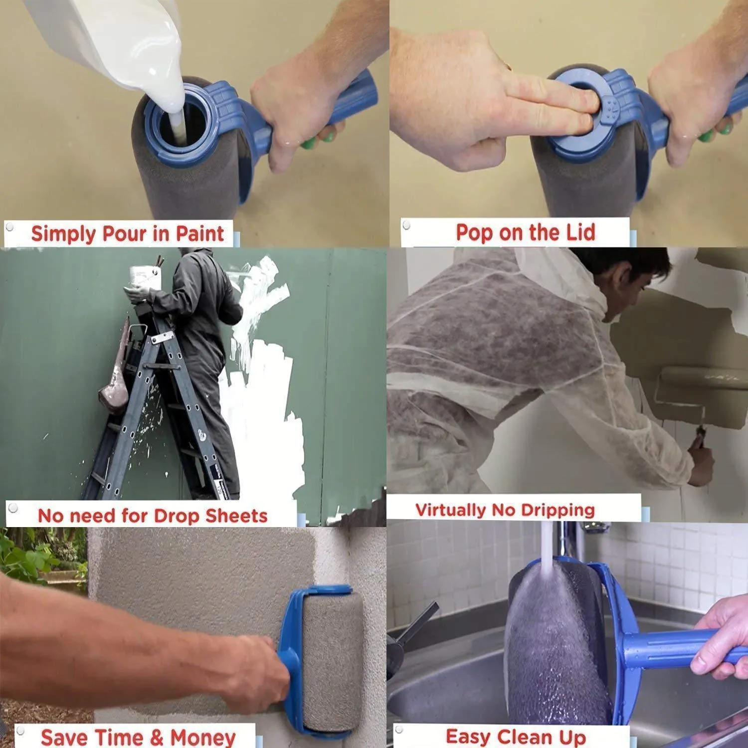 🔥🔥9Pcs/set Multifunctional Wall Decorative Paint Roller Brush Tools🔥🔥