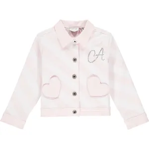 A DEE - Stripe Denim Jacket - Pink