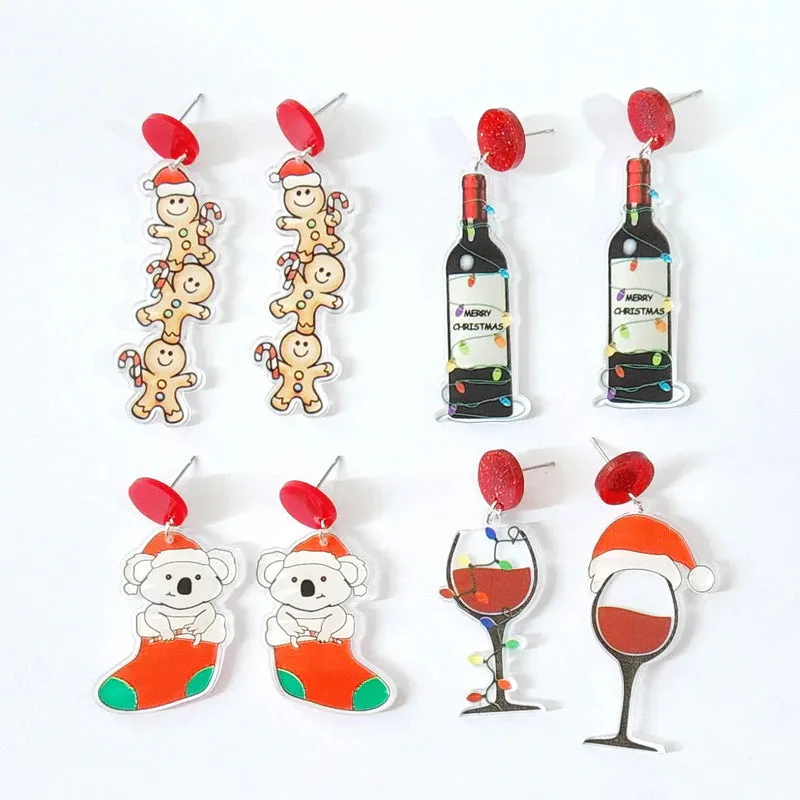 Acrylic Fun Christmas Earrings
