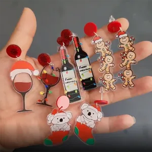 Acrylic Fun Christmas Earrings