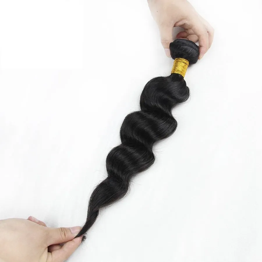 Affordable Hair Loose bounce Wave 100 human hair 10-20 Inches natural black 1 bundle