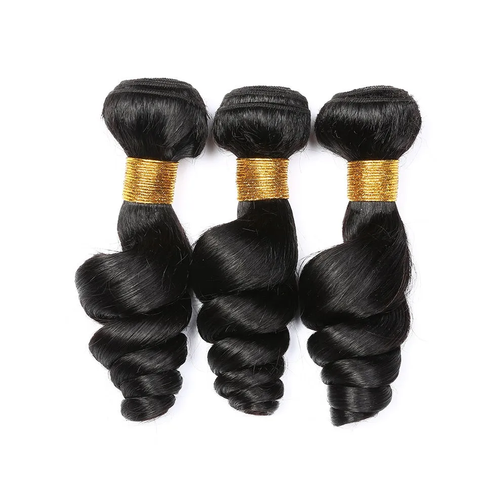 Affordable Hair Loose bounce Wave 100 human hair 10-20 Inches natural black 1 bundle