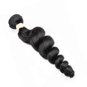 Affordable Hair Loose bounce Wave 100 human hair 10-20 Inches natural black 1 bundle