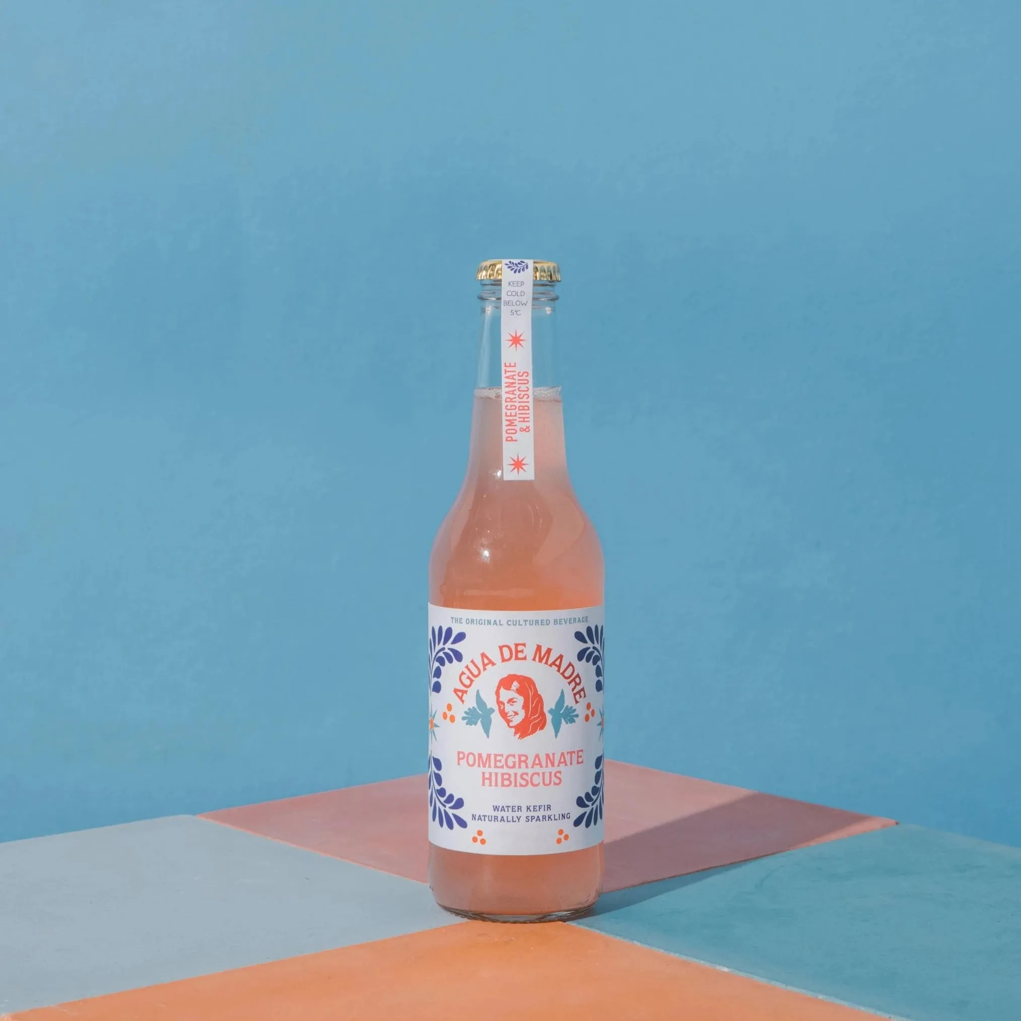 Agua De Madre Pomegranate and Hibiscus Water Kefir 24 x 33cl