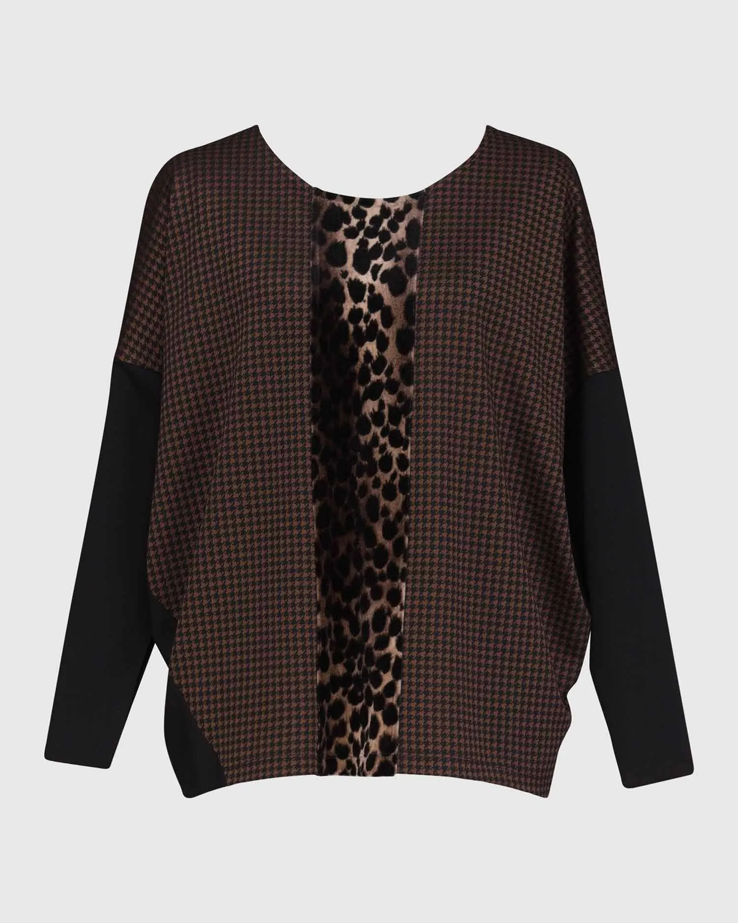 Alembika Leopard Panel Relaxed Top