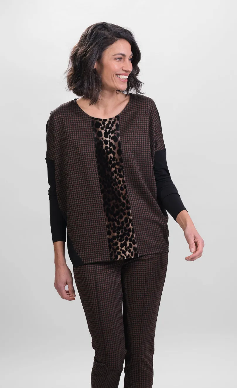 Alembika Leopard Panel Relaxed Top