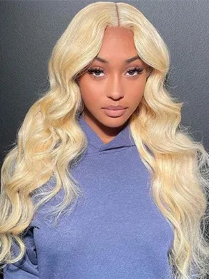 Alipop Hair 613 Blonde Wig Body Wave Wig T Part Lace Wig 150% Density Transparent Lace Wig