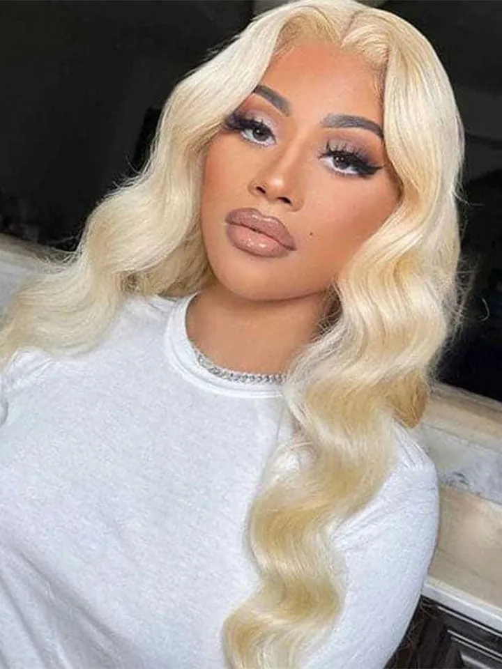 Alipop Hair 613 Blonde Wig Body Wave Wig T Part Lace Wig 150% Density Transparent Lace Wig