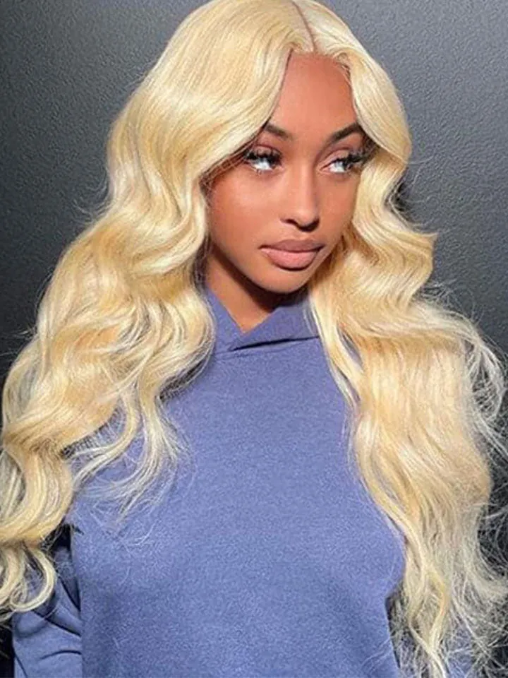 Alipop Hair 613 Blonde Wig Body Wave Wig T Part Lace Wig 150% Density Transparent Lace Wig