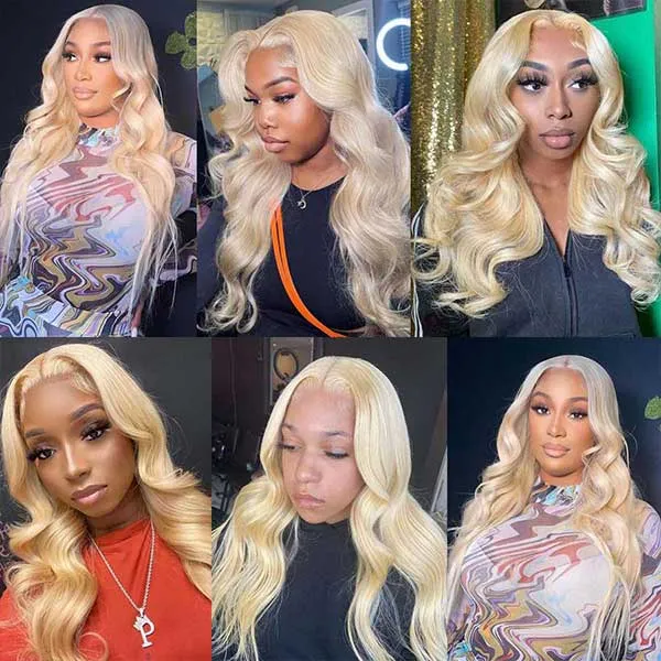 Alipop Hair 613 Blonde Wig Body Wave Wig T Part Lace Wig 150% Density Transparent Lace Wig