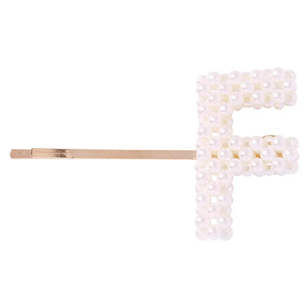 Alphabet Pattern Imitation Pearl Hair Clip