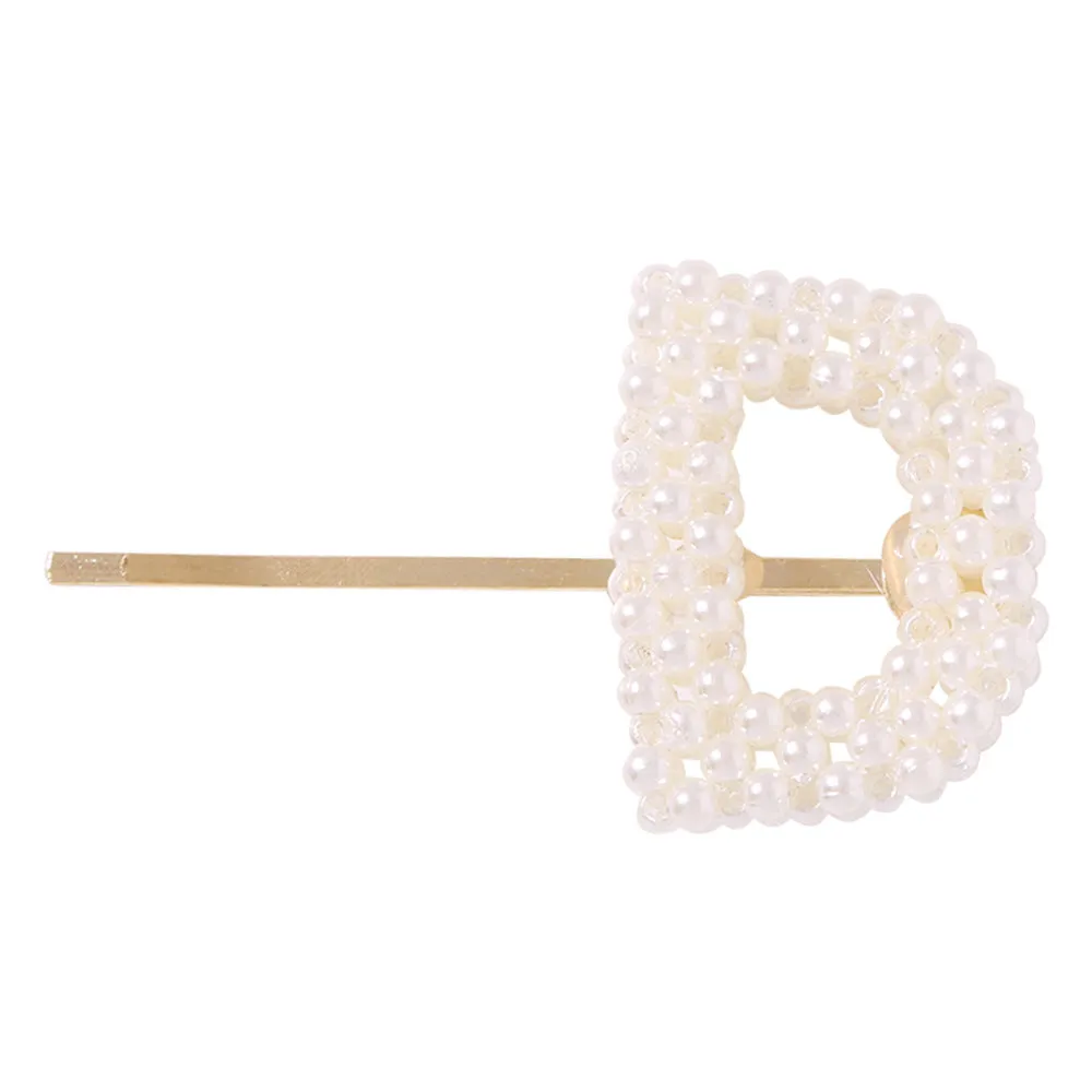 Alphabet Pattern Imitation Pearl Hair Clip