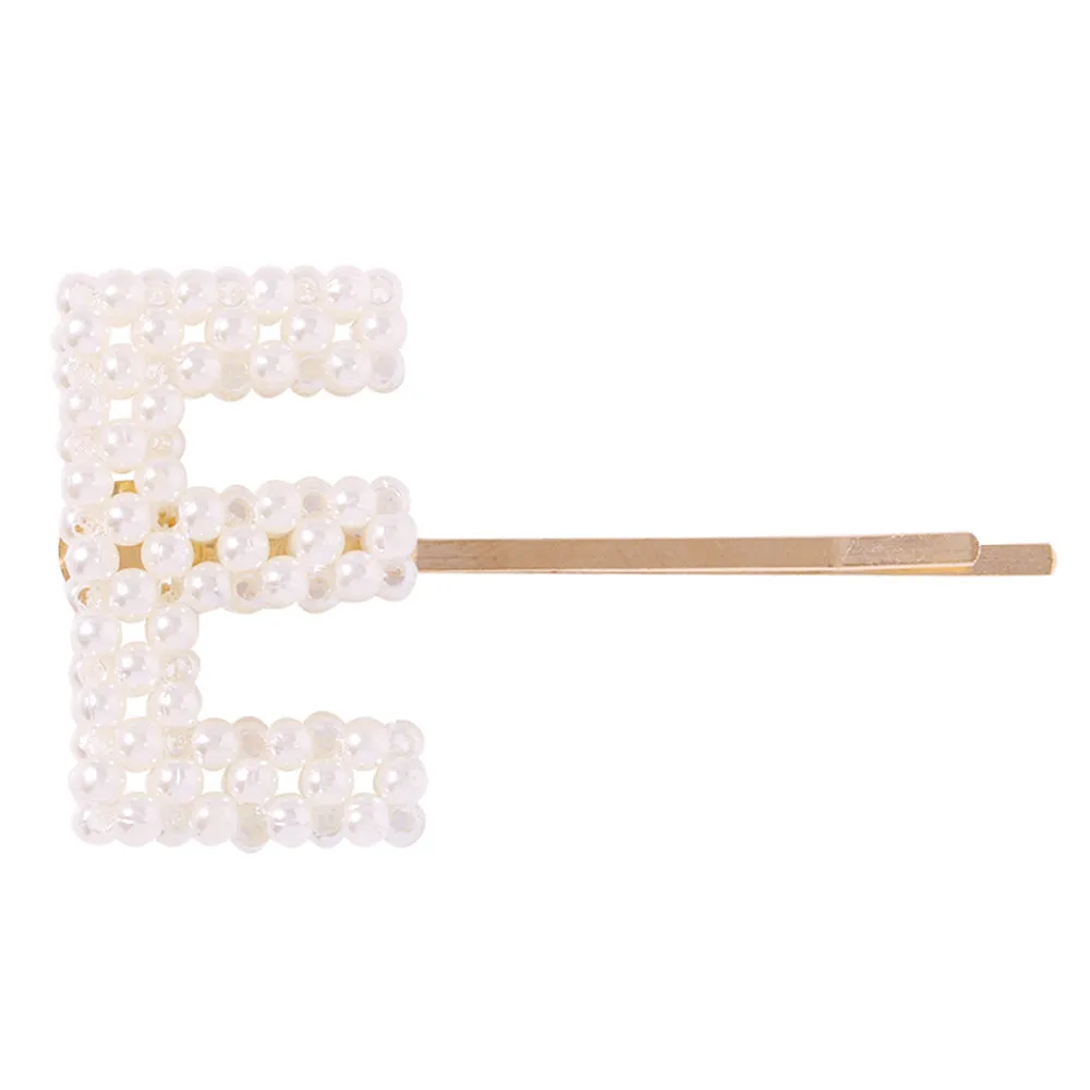 Alphabet Pattern Imitation Pearl Hair Clip