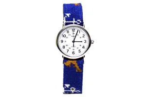 ANCHOR GOLDEN RETRIEVER NEEDLEPOINT WATCH STRAP AND TIMEX FACE