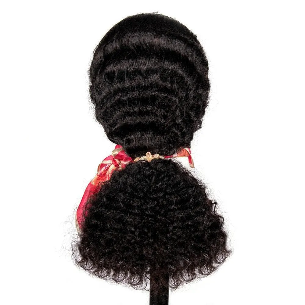 Angie Queen 13x4 T Part Lace Front Wigs Brazilian Loose Deep Wave Human Hair Wigs 180% Density Pre-plucked