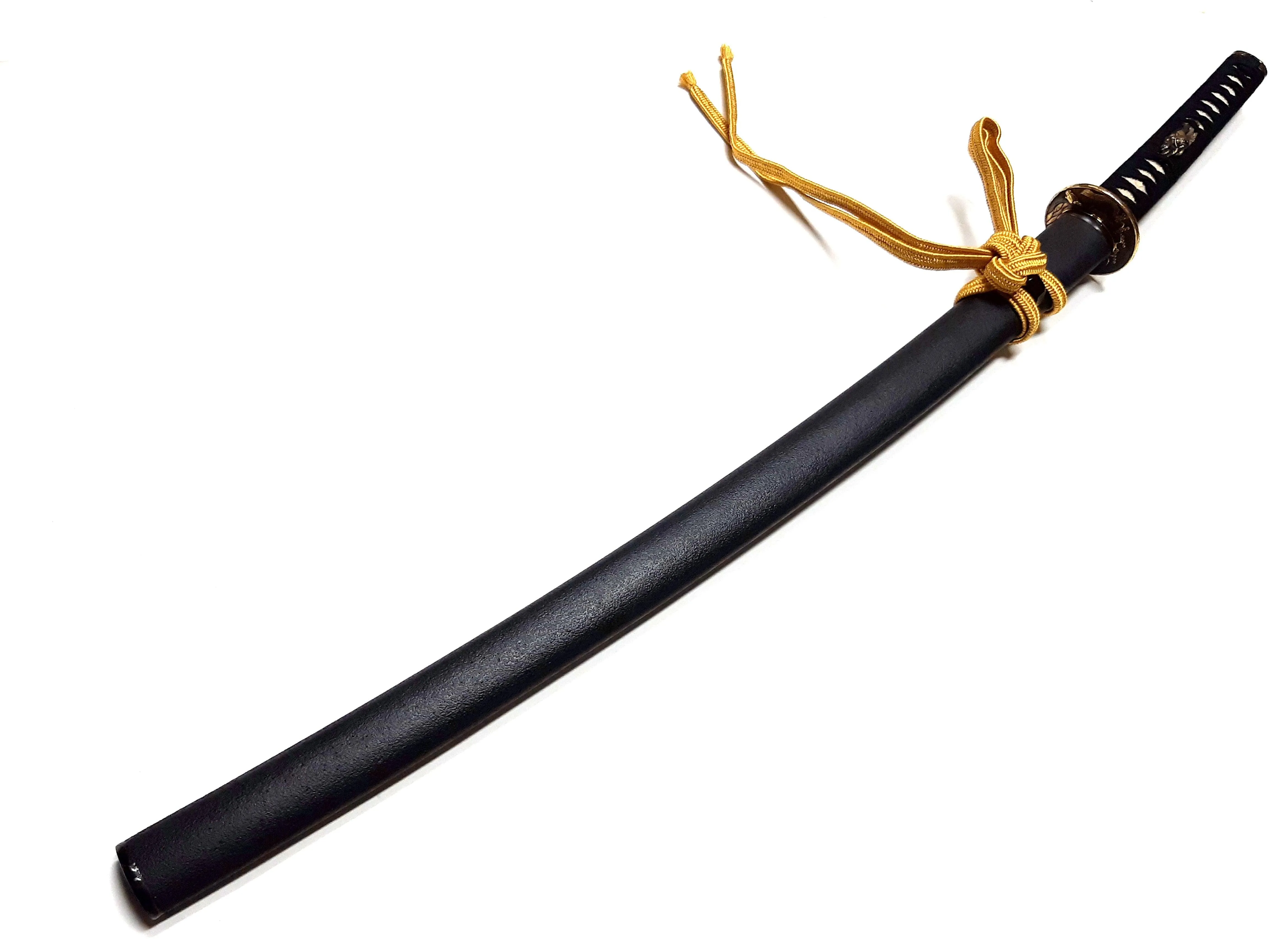Antique gold fittings with Ishime Saya (charcoal textured)