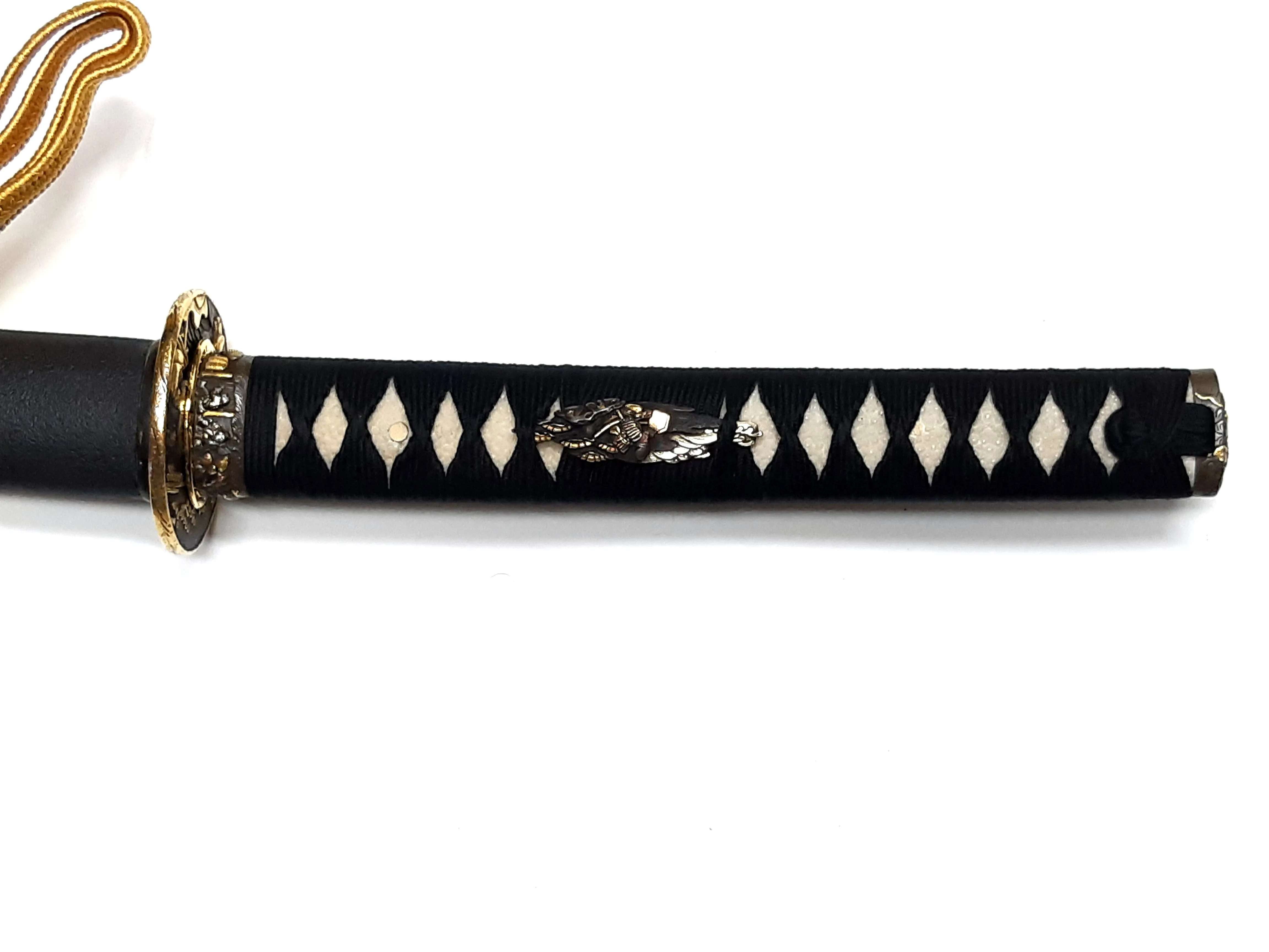 Antique gold fittings with Ishime Saya (charcoal textured)
