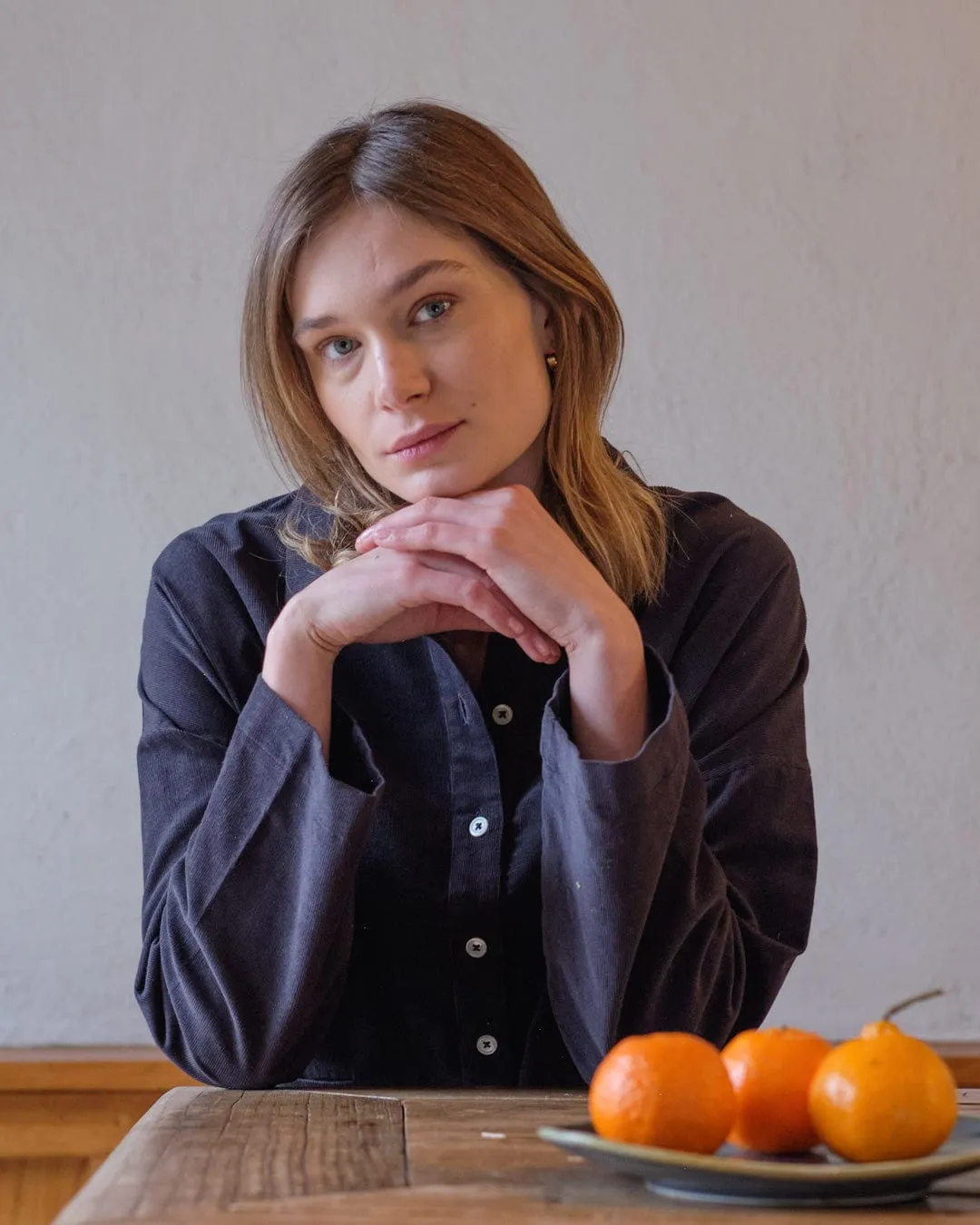 Anya Relaxed Cotton Corduroy Blouse | Grey Cord