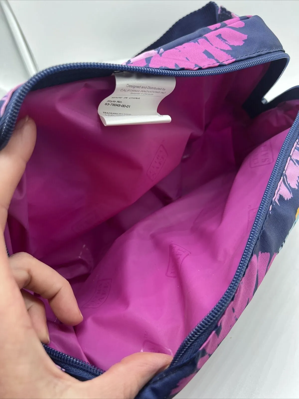 Arctic Zone Insulated Sling Cooler Hot Cold Lunch Bag Pouch Outside Pocket Navy