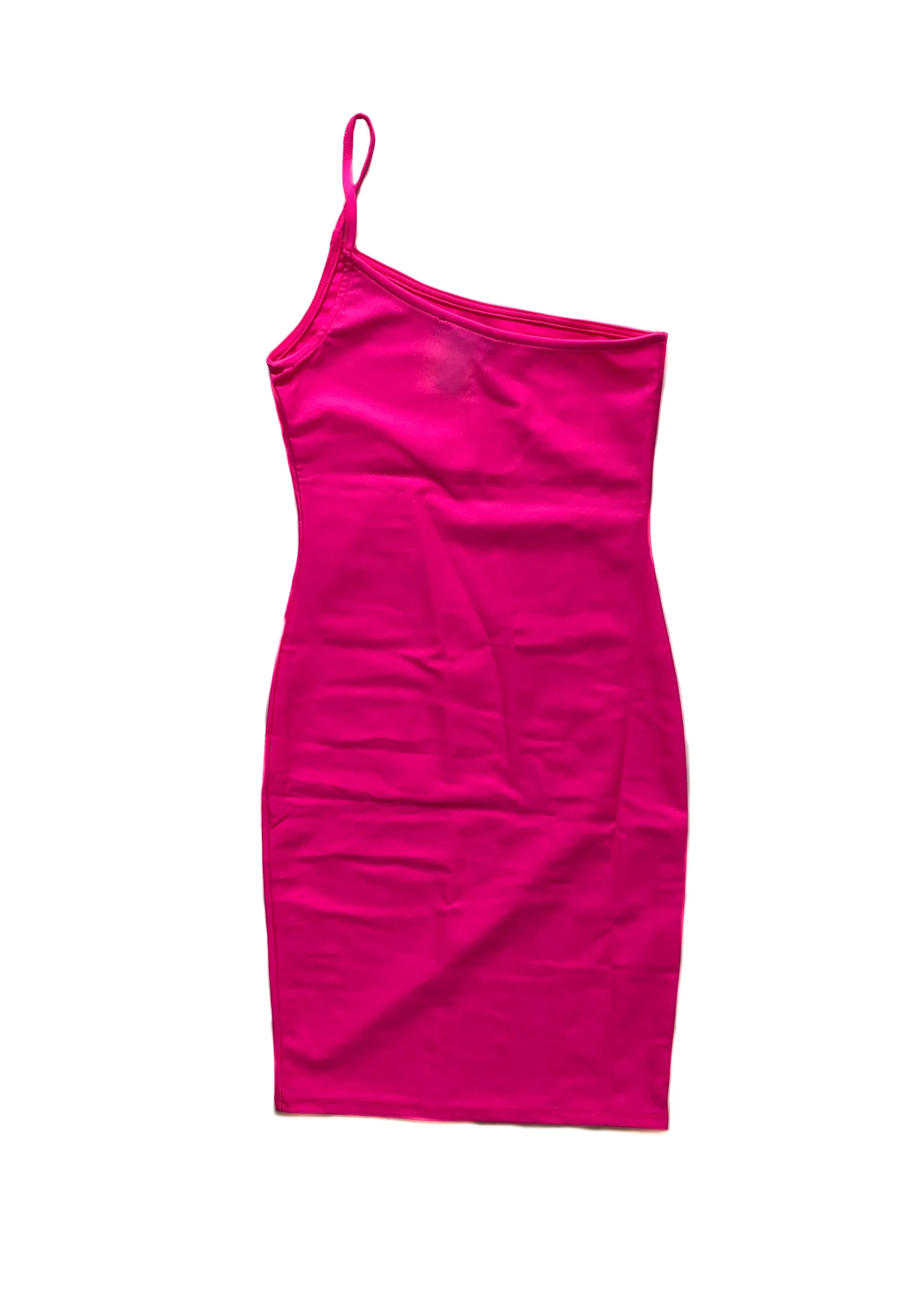 Aria Asymmetrical Mini Dress - Hot Pink