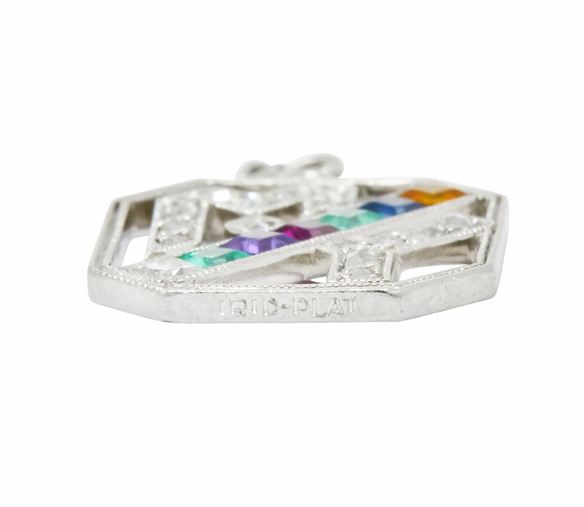 Art Deco Multi-Gem Platinum Acrostic My Dearest Charm