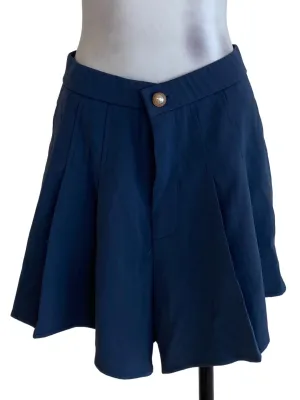 Ash Blue Box Pleated Shorts