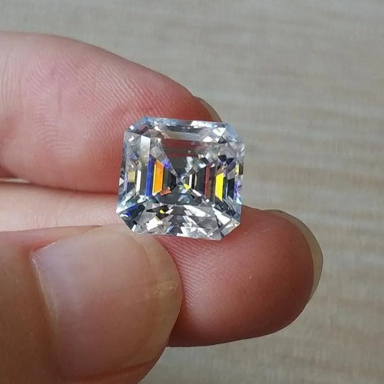Asscher Cut Loose Moissanite | White D Color VVS1 | With Certificate