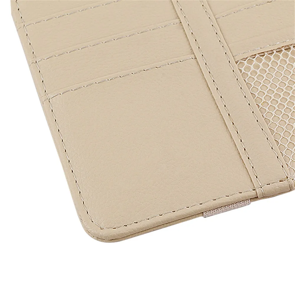 Auto Sun Visor Organizer, Sunglasses Holders for Car Sun Visor  Auto Interior Accessories Storage Travel Document Holder with Multi-Pocket PU Leather Cards Receipts Pouch - OOLVS
