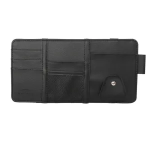 Auto Sun Visor Organizer, Sunglasses Holders for Car Sun Visor  Auto Interior Accessories Storage Travel Document Holder with Multi-Pocket PU Leather Cards Receipts Pouch - OOLVS