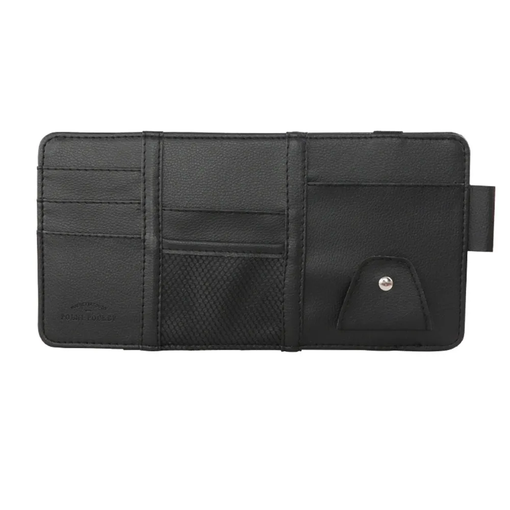 Auto Sun Visor Organizer, Sunglasses Holders for Car Sun Visor  Auto Interior Accessories Storage Travel Document Holder with Multi-Pocket PU Leather Cards Receipts Pouch - OOLVS