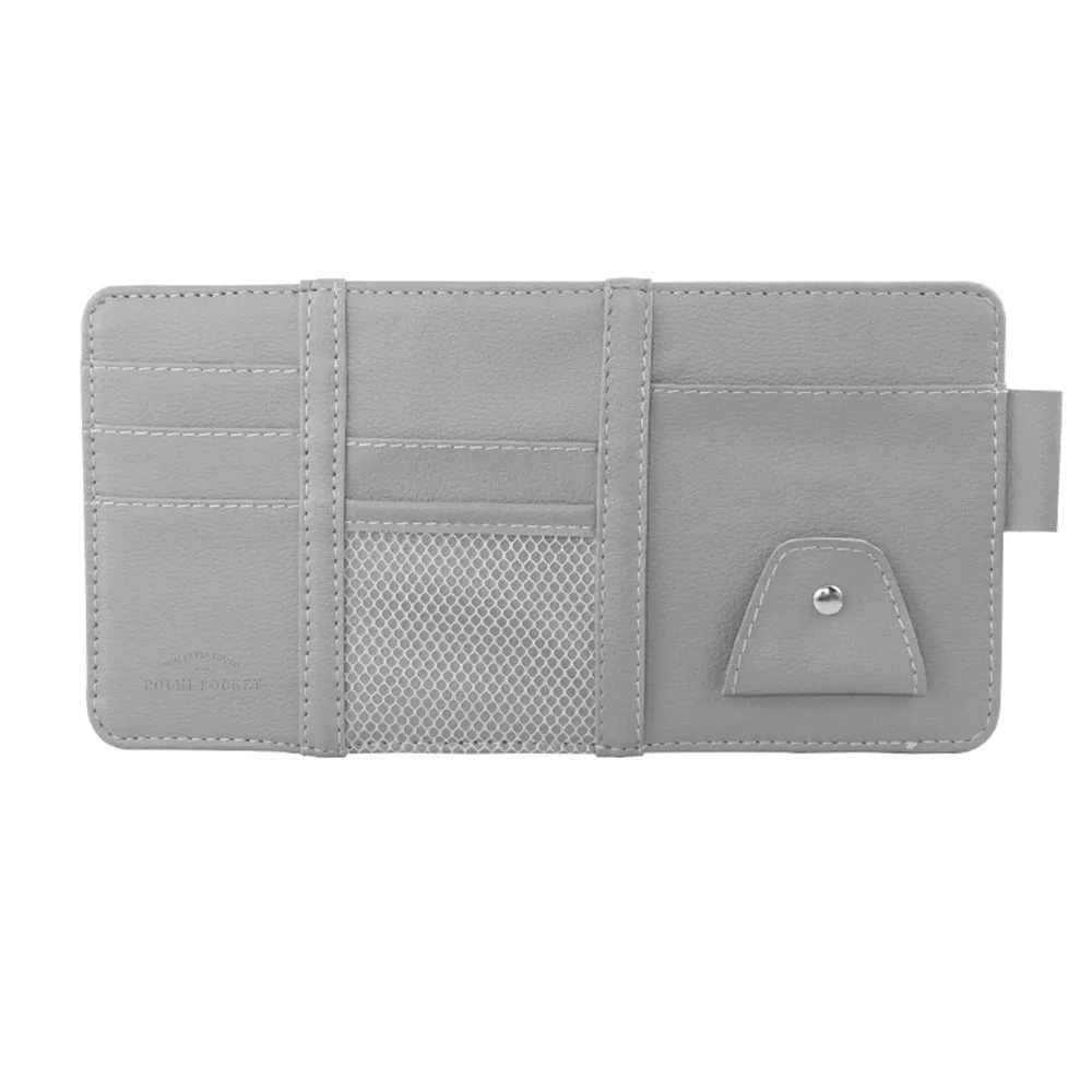 Auto Sun Visor Organizer, Sunglasses Holders for Car Sun Visor  Auto Interior Accessories Storage Travel Document Holder with Multi-Pocket PU Leather Cards Receipts Pouch - OOLVS