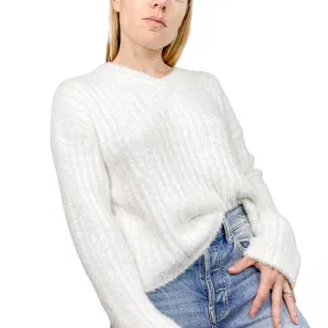 Babaton Top Sweater Slouch White Ulmann Sweater Size Small