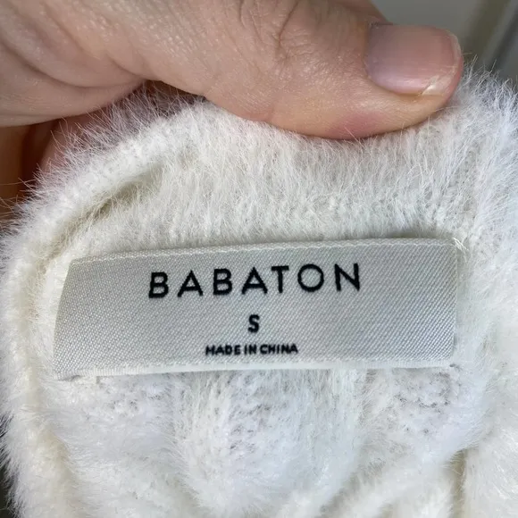 Babaton Top Sweater Slouch White Ulmann Sweater Size Small